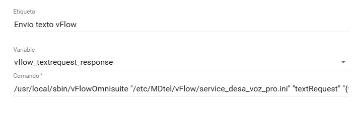 Enviar texto en vFlow