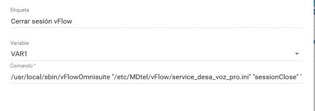 Cerrar sesión en vFlow